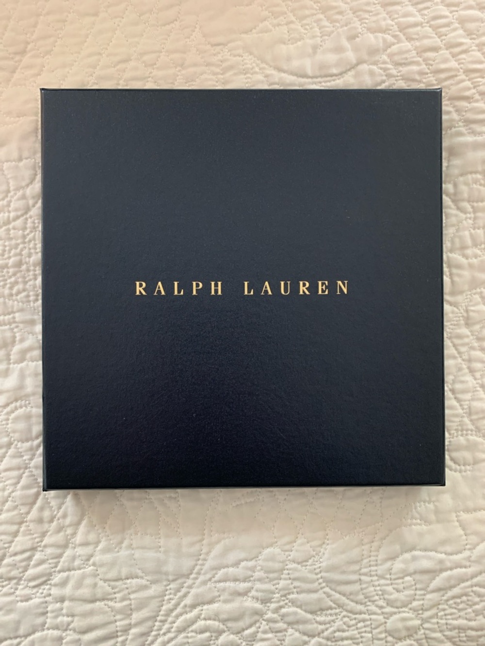 Ralph Lauren Navy Box with Gold Lettering